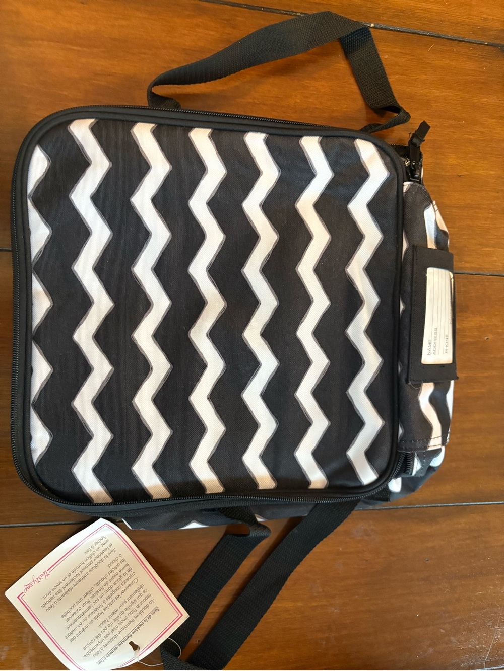 Black & White Chevron square casserole thermal Bag - Thirty-one